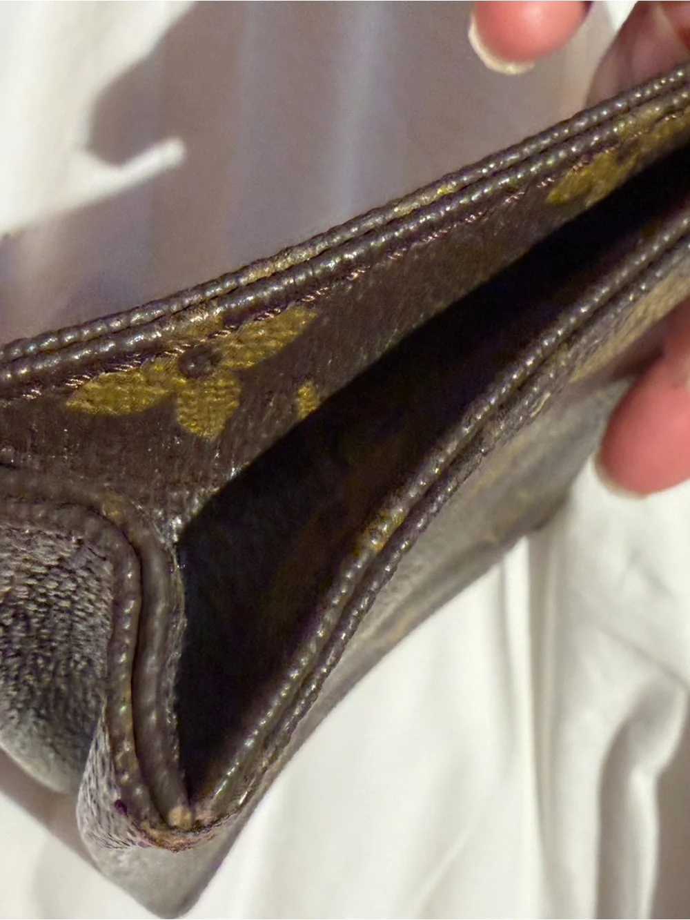 Louis Vuitton vintage Monogram Canvas Pouch - Brown & Gold Accents